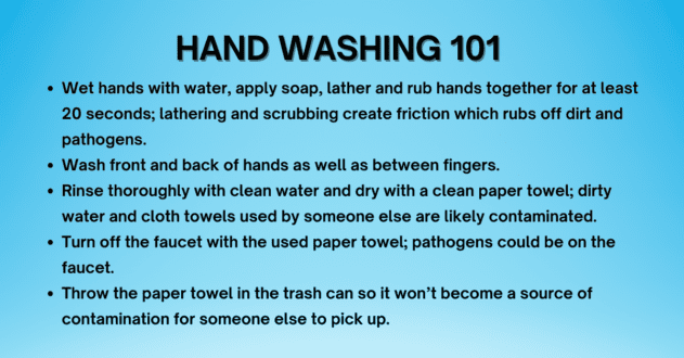 Hand washing 101 tips